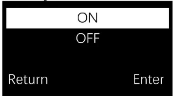 ON OFF Return Enter