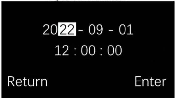 2022 - 09 - 01 12 : 00 : 00 Return Enter