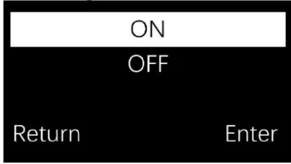 ON OFF Return Enter