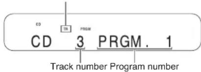 CD TR PRGM CD 3 PRGM. 1 Track number Program number
