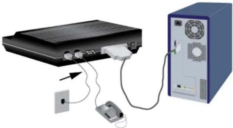USRobotics Courier Lite - Step Three: Connect the Modem to an Analog Telephone Line - 1