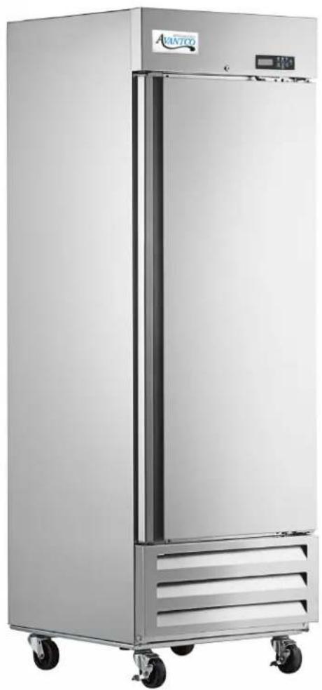 Exterior view of a modern stainless steel laboratory refrigerator (no visible text or symbols)