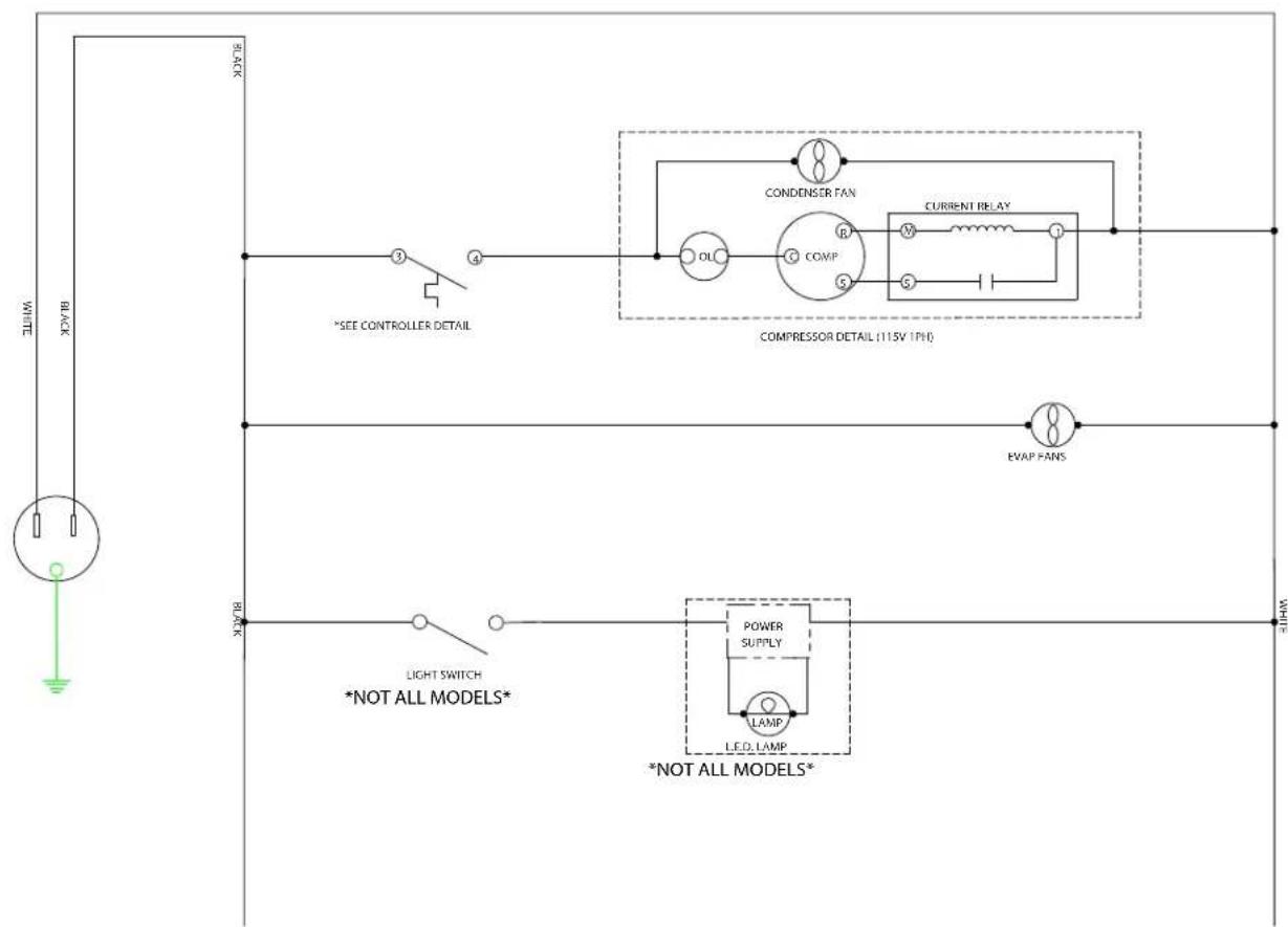 Beverage-Air DD68HC-1-B-WINE - FOR THE SERVICE TECH - WIRING DIAGRAM FOR THE DD24HC MODELS - 1