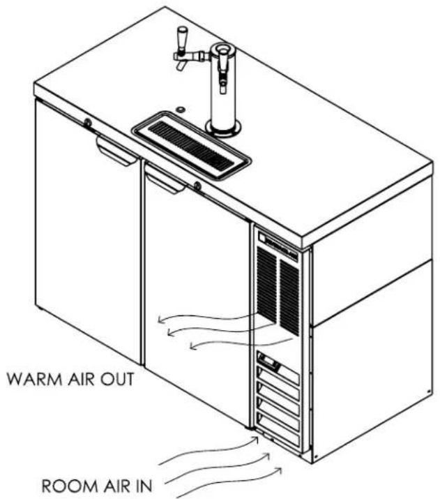 Beverage-Air DD68HC-1-B-WINE - AIRFLOW - 1