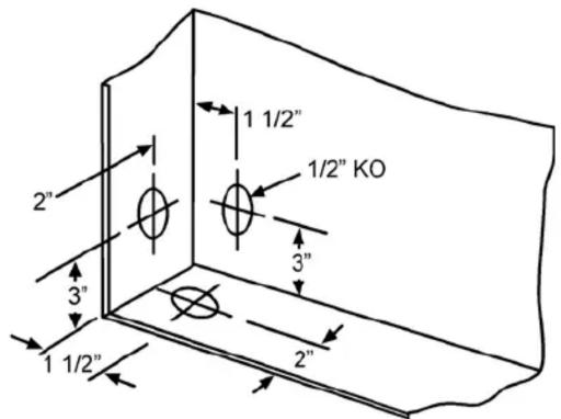 1 1/2" 1/2" KO 2" 3" 1 1/2" 2"