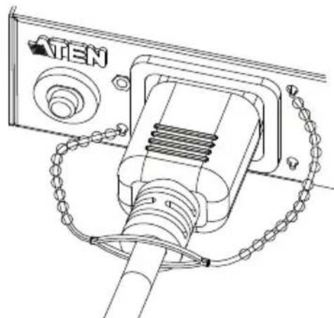 Technical line drawing of a mechanical device with a coiled cable and labeled 'TEN' (no text or symbols beyond label)