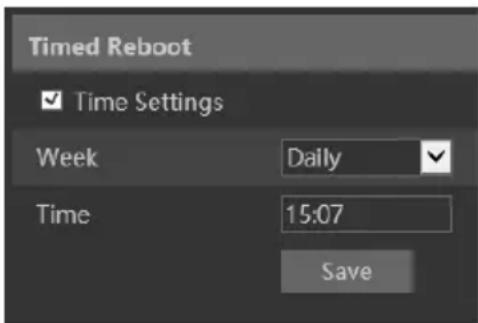 Timed Reboot ✓ Time Settings Week Daily Time 15:07 Save