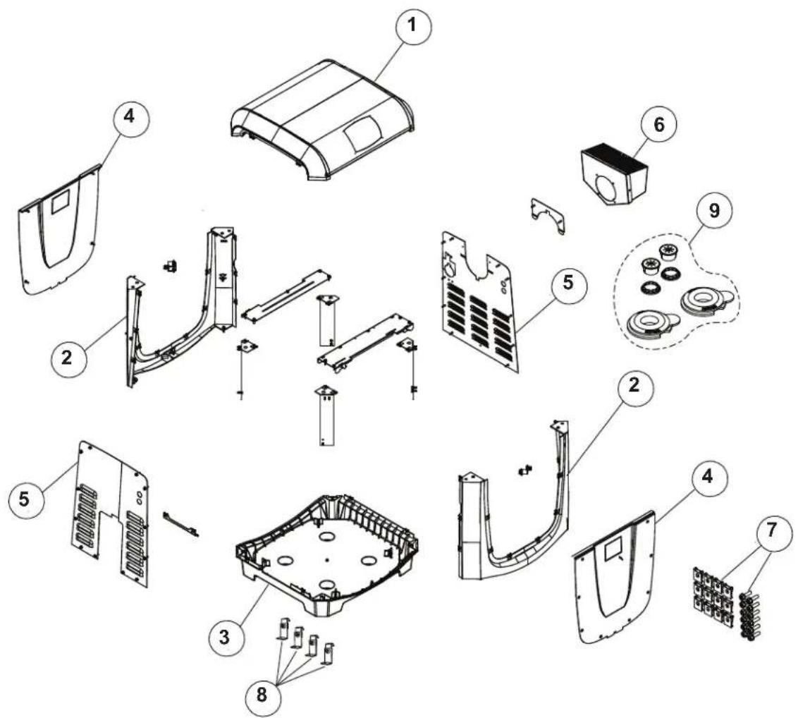 ZODIAC JXi 370Mj - Cabinet Assembly Spare Parts List and Exploded Parts Diagram - 1