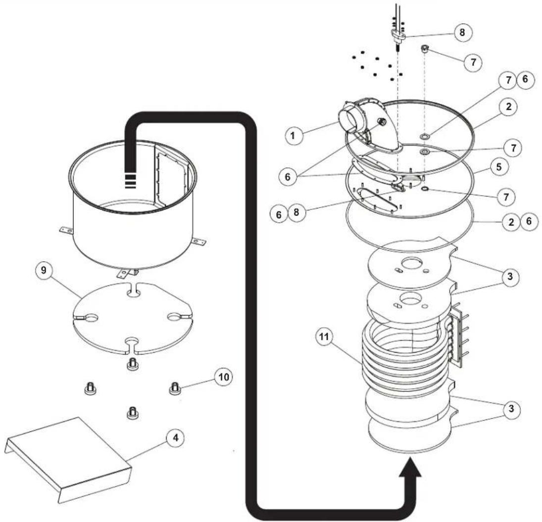 ZODIAC JXi 370Mj - Combustion Chamber Assembly - 1