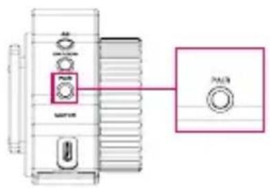 Diagram showing a device with labeled ports and a dial indicator connected to a button labeled 'PAN3'
