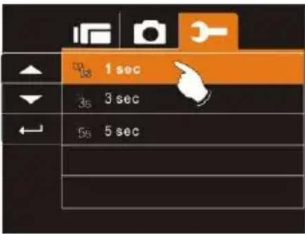 1 sec 3 sec 3 sec 5 sec 5 sec