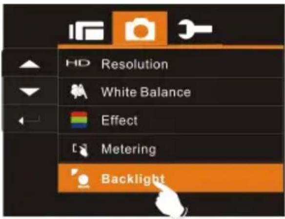 HD Resolution White Balance Effect Metering Backlight