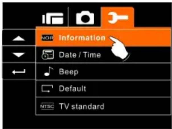 NOR Information Date / Time Beep Default NTSC TV standard