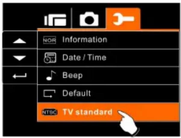 Information Date / Time Beep Default NTSC TV standard