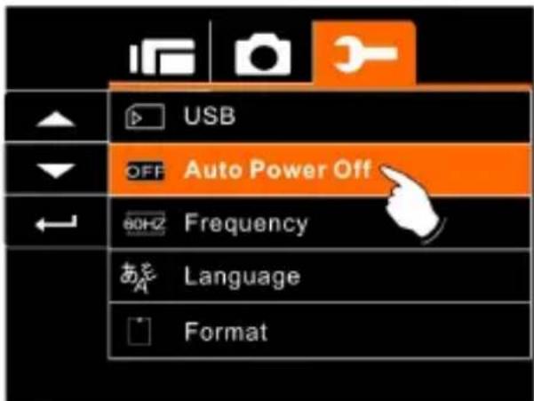 USB OFF Auto Power Off 80Hz Frequency あ Language Format