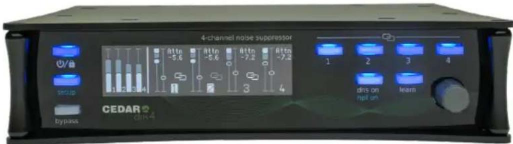4-channel noise suppressor U/V setup 1.2 -3.4 CEDAR2 GPR-4 bypass Attn -5.6 Attn -5.6 Attn -7.2 Attn -7.2 1 2 3 4 dns on nip on learn