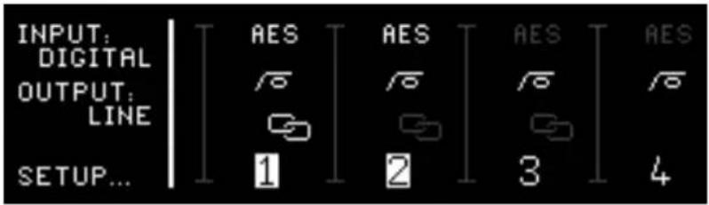 INPUT: DIGITAL OUTPUT: LINE SETUP... AES AES AES AES 1 2 3 4