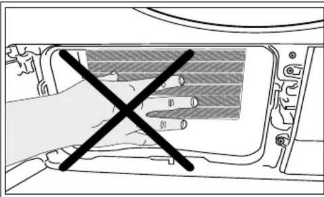 Diagram showing a hand crossed out of a vehicle's door panel with a black X symbol indicating the switch or restriction.