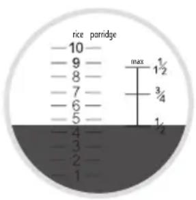 rice parridge -10 -9 -8 -7 -6 -5 -4 -3 -2 -1 max 1/2 3/4 1/2