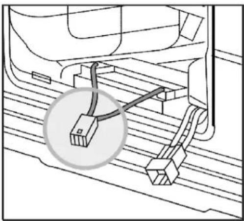 Technical diagram of a vehicle's rear suspension system with cable routing (no text or labels)
