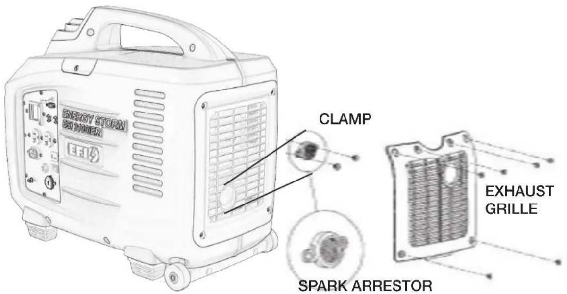 ENERGY STORM EVI 800ER CLAMP EXHAUST GRILLE SPARK ARRESTOR