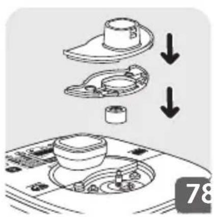Diagram showing a mechanical assembly with arrows indicating downward motion, no text or symbols present.