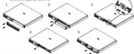 Diagram showing five steps of a device or file storage or processing process, labeled 1 to 5 with arrows indicating movement.