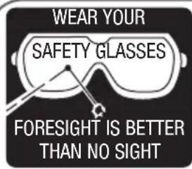WEAR YOUR SAFETY GLASSES FORESIGHT IS BETTER THAN NO SIGHT