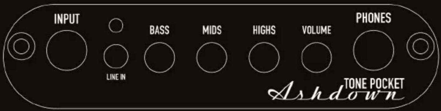 INPUT BASS MIDS HIGHS VOLUME PHONES LINE IN TONE POCKET Ashdown
