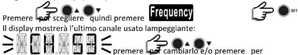 Premere per scegliere quindi premere Frequency Il display mostrerà l'ultimo canale usato lampeggiante: ≡≡≡≡≡≡≡≡≡≡≡≡≡≡≡≡≡≡≡≡≡≡≡≡≡≡≡≡≡≡≡≡≡≡≡≡≡≡≡≡≡≡≡≡≡≡≡≡≡≡≡≡≡≡≡≡≡≡≡≡≡≡≡≡≡≡≡≡≡≡≡≡≡≡≡≡≡≡≡≡≡≡≡≡≡≡≡≡≡≡≡≡≡≡≡≡≡≡≡≡≈ premere per cambiarlo e/o premere per