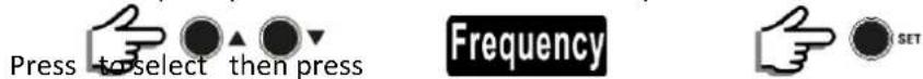 Press to select then press Frequency SET