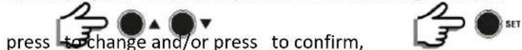 press to change and/or press to confirm,