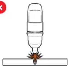 UNIMIG RAZOR CUT 40 Air - Torch tip height &amp; position - 10