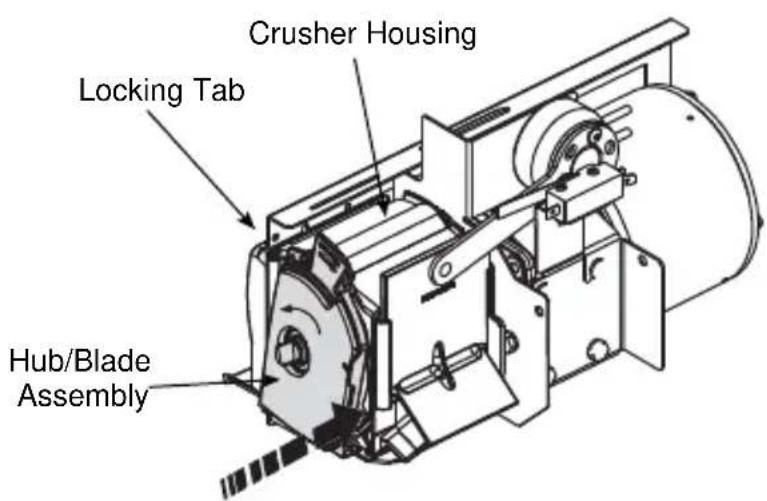 Crusher Housing Locking Tab Hub/Blade Assembly