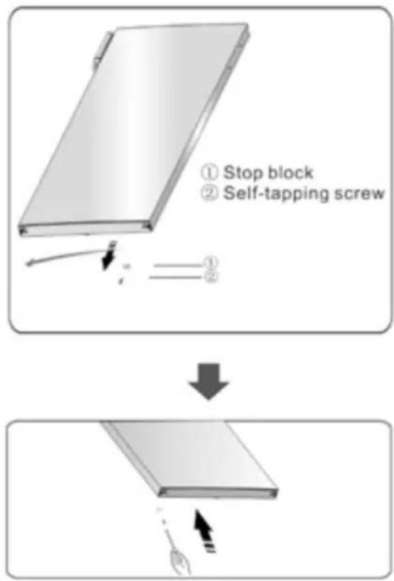 ① Stop block ② Self-tapping screw