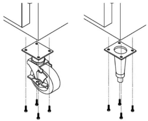 Delfield CoolScapes GBSF2P-S - To install the legs or casters: - 1