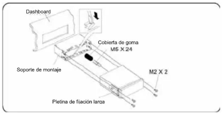 Dashboard Cobierta de goma M5 X 24 Soporte de montaje M2 X 2 Pletina de fijación larga