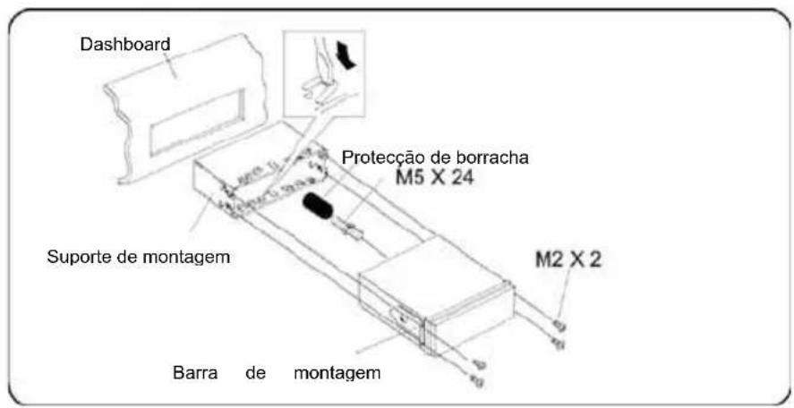 Dashboard Protectção de borracha M5 X 24 Suporte de montagem M2 X 2 Barra de montagem