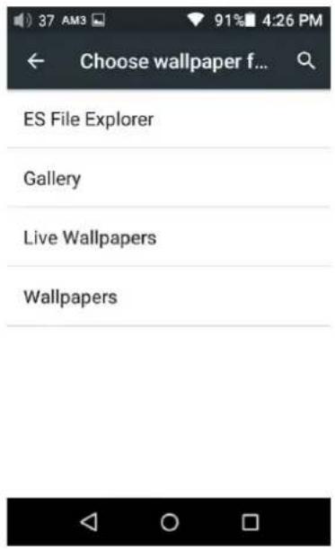Choose wallpaper f... ES File Explorer Gallery Live Wallpapers Wallpapers