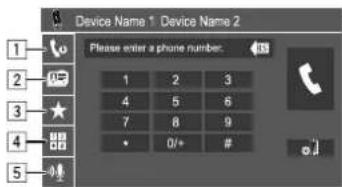KENWOOD DMX6019BT - Select a method to make a call. - 1