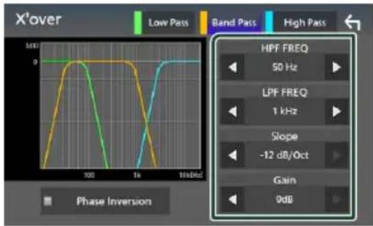 KENWOOD DDX919WSM - When Speaker network is set to 3-way: - 1