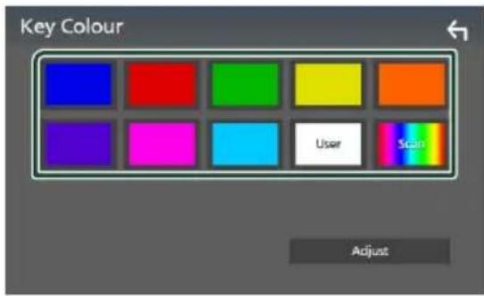 KENWOOD DDX919WSM - Customizing the key color - 1