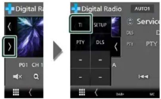 KENWOOD DDX919WSM - Touch [▶] on the left side of the screen. Touch [TI]. - 1