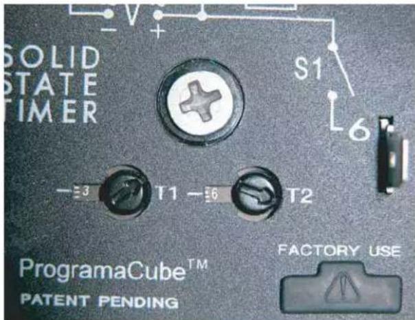 SOLID STATE TIMER -3 T1 -6 T2 ProgramaCube™ PATENT PENDING S1 6 FACTORY USE