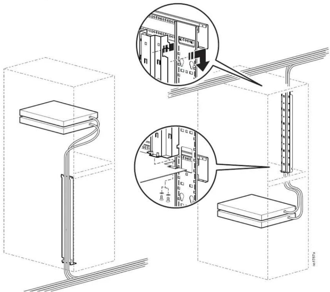 Technical diagram showing electrical panel installation with labeled components and detail views