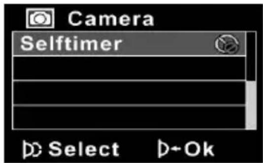 Camera Selftimer Select D+Ok