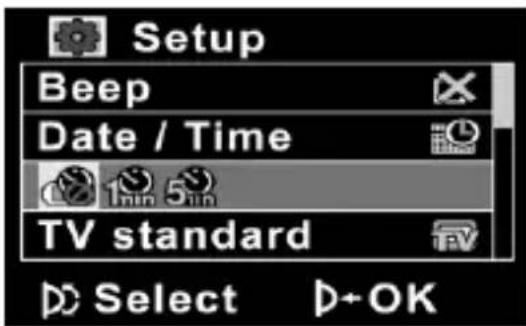 Setup Beep Date / Time TV standard Select D+OK