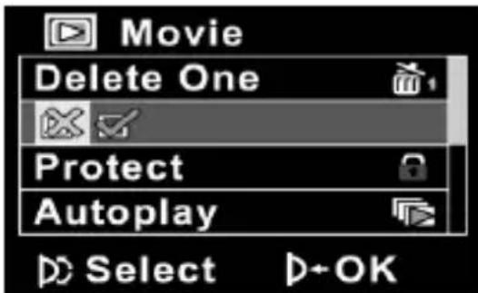 Movie Delete One Protect Autoplay Select +OK