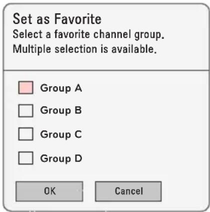 Set as Favorite Select a favorite channel group. Multiple selection is available. Group A Group B Group C Group D OK Cancel