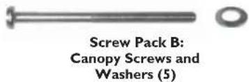 Screw Pack B: Canopy Screws and Washers (5)